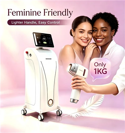 Ultra-light Handpiece Design 1-Minute Self Fault Diagnosis Professional Stationary Diode Laser Hair Remover 4 Wavelength With AI
